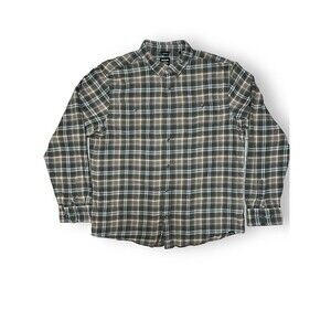 PrAna Dolberg Flannel Shirt Men's Evergreen Size Large